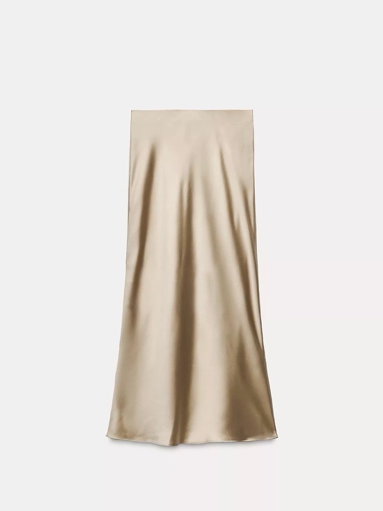 Zara Other - Zara Satin Bias Maxi Skirt - Beige